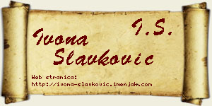Ivona Slavković vizit kartica